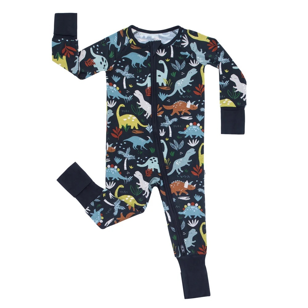 Little Sleepies Jurassic Jungle Dinosaur Print Zippy One Piece Pajama 2T